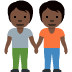 🧑🏿‍🤝‍🧑🏿 people holding hands: dark skin tone display on Twitter